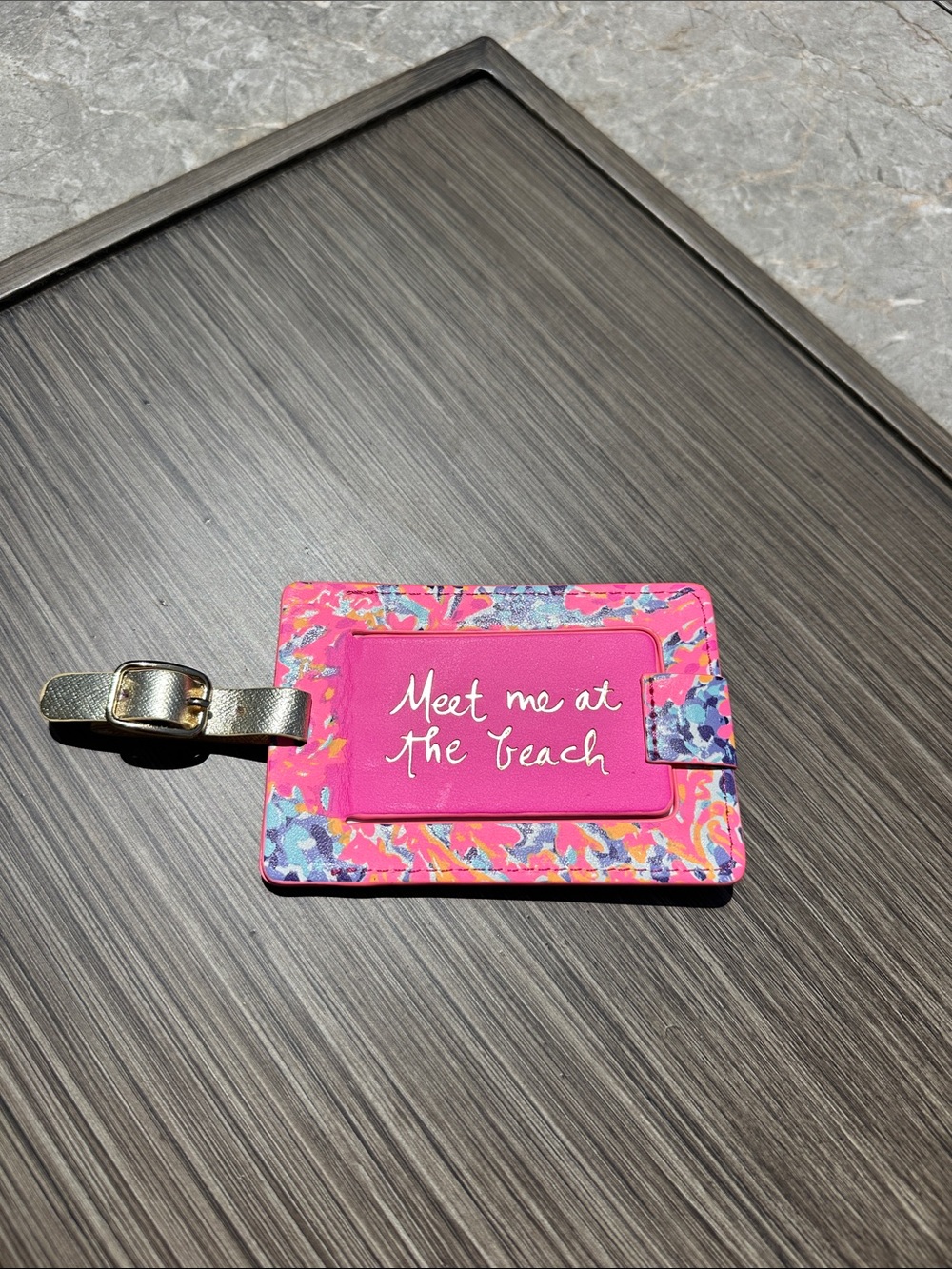 Lilly Pulitzer Pink Multicolor "Meet Me at the Beach" Luggage Tag